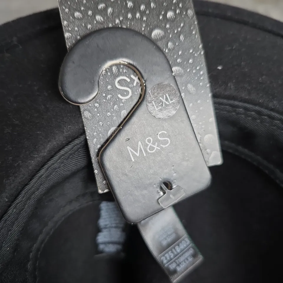 M&S STORMWEAR PURE WOOL FEDORA HAT – BLACK, SIZE L-XL