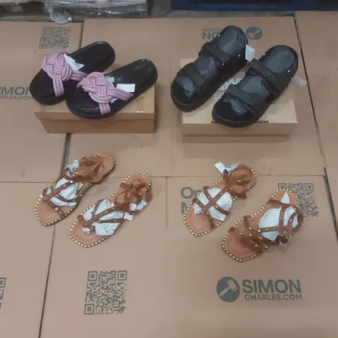 PALLET CONTAINING APPROXIMATELY 200x BRAND NEW ASSORTED DESIGNER SHOES INCLUDING: SIMPLY BE SANDALS ECT
