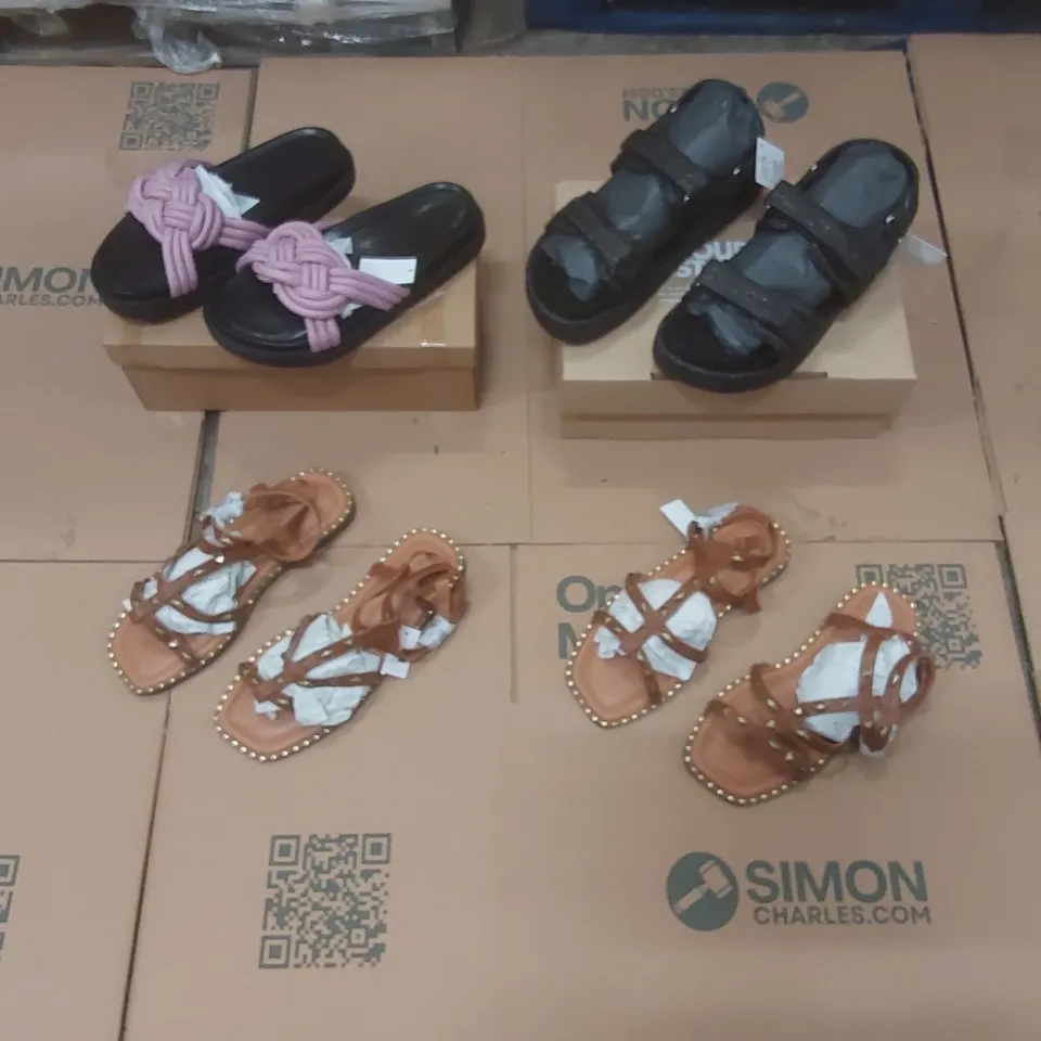 PALLET CONTAINING APPROXIMATELY 200x BRAND NEW ASSORTED DESIGNER SHOES INCLUDING: SIMPLY BE SANDALS ECT