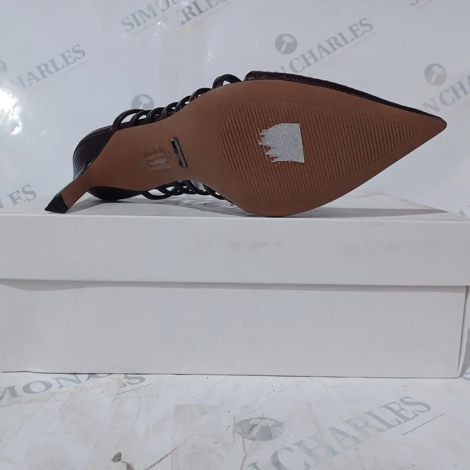 BOZED PAIR OF REISS DAPHNE SLINGBACK HEELS IN POMEGRANATE SIZE 7
