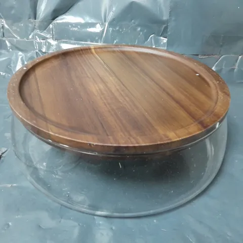 GLASS STORAGE CONTAINER WITH WOODEN LID