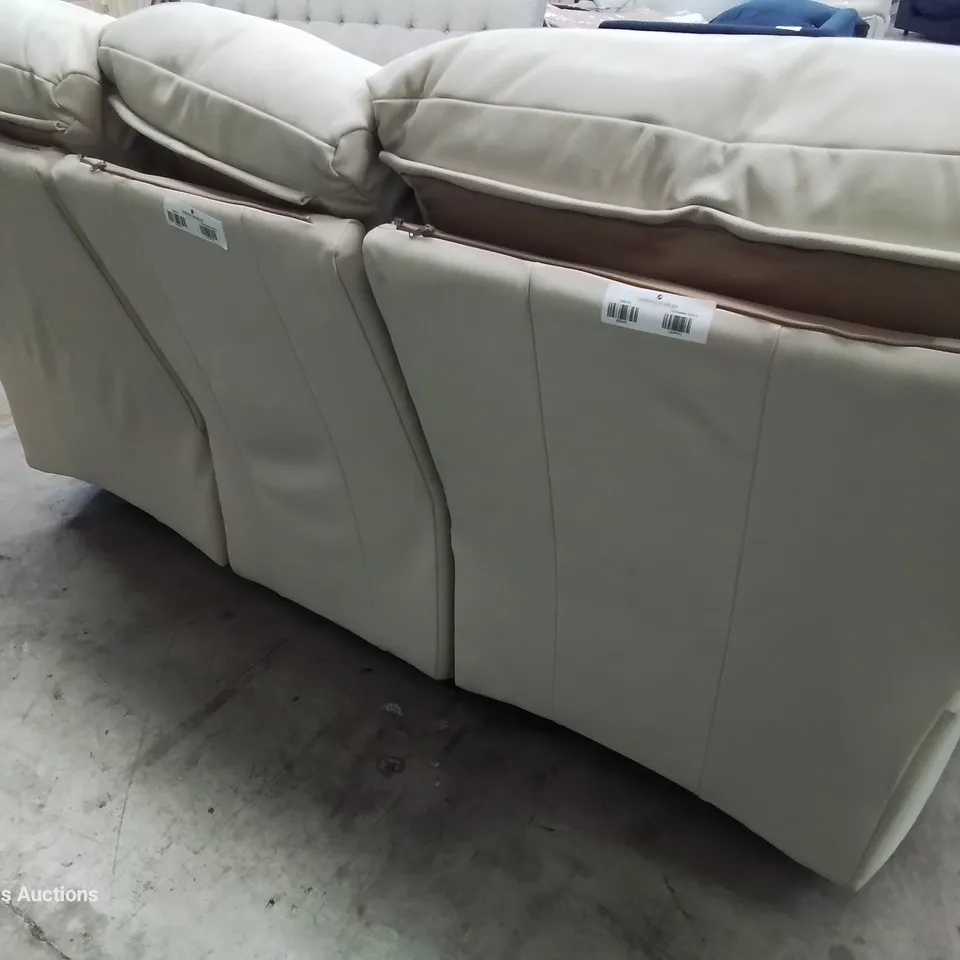 QUALITY BRITISH DESIGNER & MANUFACTURED G PLAN MINSTRAL POWER RECLINING THREE SEATER SOFA CAPRI STONE LEATHER 