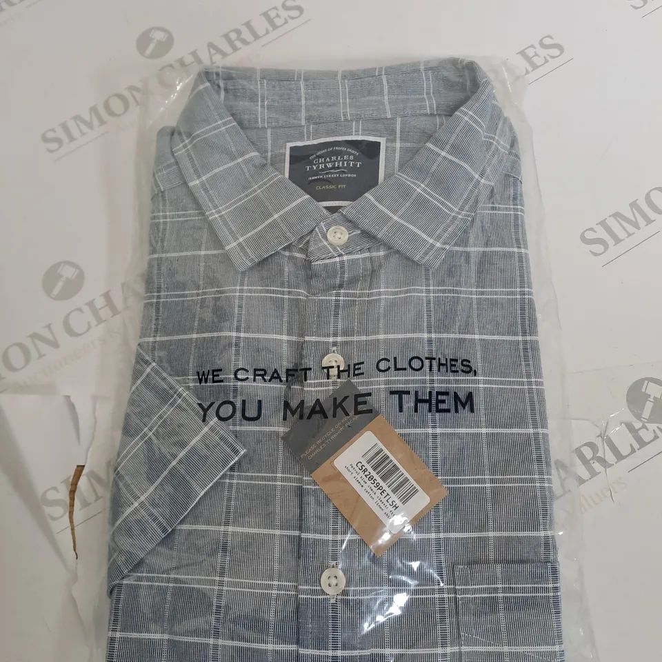 BAGGED CHARLES TYRWHITT COTTON LINEN SHIRT SIZE L