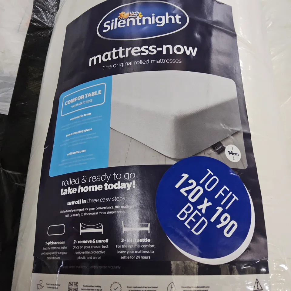 BAGGED & ROLLED SILENTNIGHT MATTRESS-NOW 120 × 190