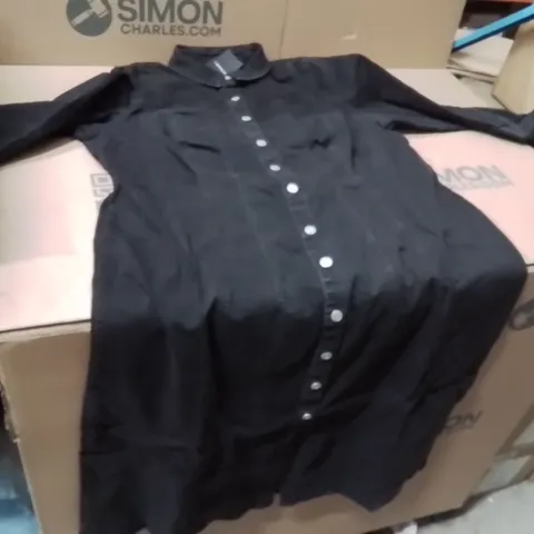 BOXED BRAND NEW APPROXIMATELY 4 JD WILLIAMS FITTED DENIM DRESS BLACK SIZE 26