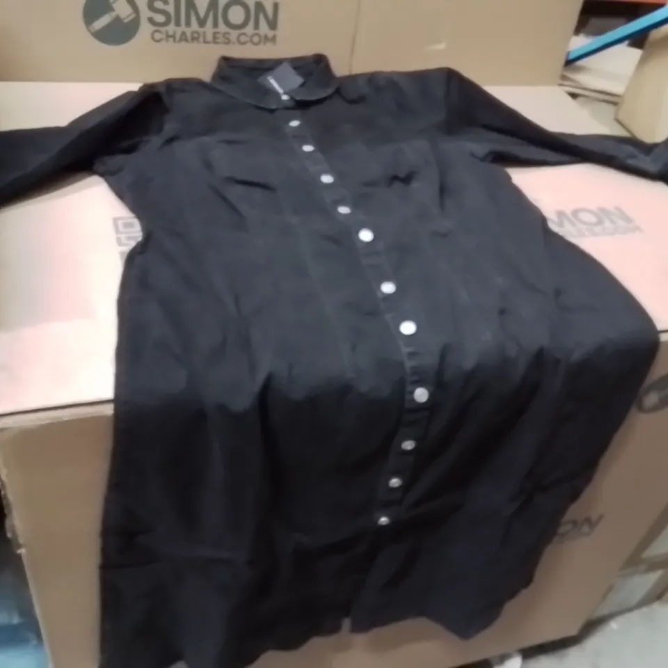 BOXED BRAND NEW APPROXIMATELY 4 JD WILLIAMS FITTED DENIM DRESS BLACK SIZE 26