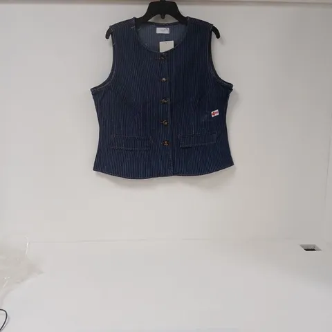 FREEMANS 3SIX DENIM PINSTRIPE SLEEVELESS WAISTCOAT – WOMEN'S, UK SIZE 18