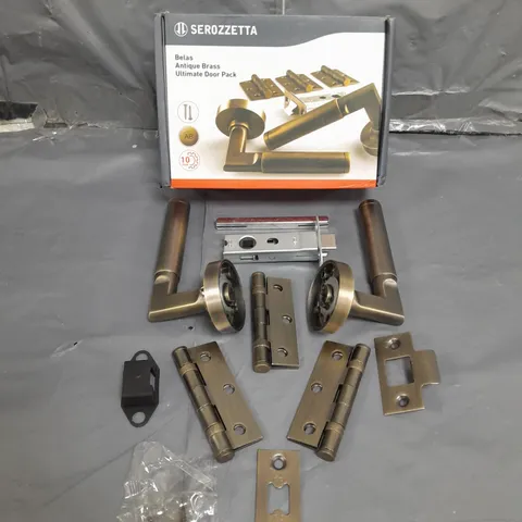 BOXED ANTIQUE BRASS BELAS LATCH PACK - ULTIMATE DOOR PACK