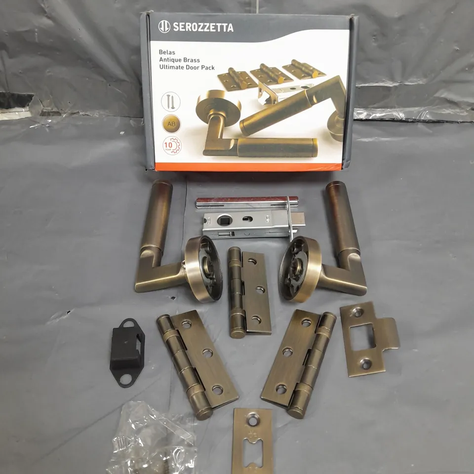 BOXED ANTIQUE BRASS BELAS LATCH PACK - ULTIMATE DOOR PACK