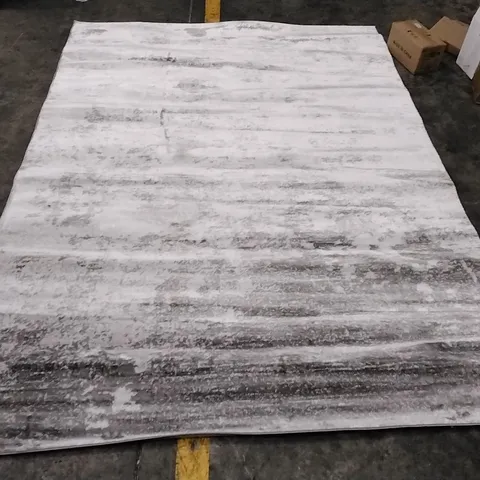 POWER LOOM CHARCOAL/WHITE RUG APPROXIMATELY 270X200CM