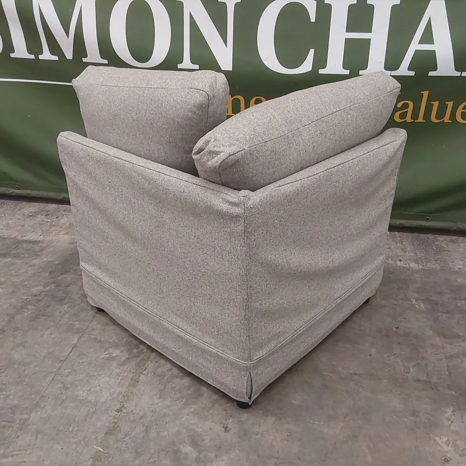 QUALITY DESIGNER GREY FABRIC CORNER SOFA SECTION