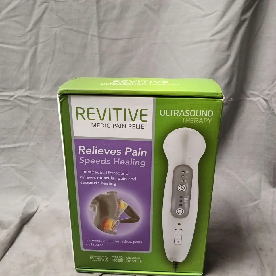 REVITIVE ULTRASOUND THERAPY DEVICE – MEDICAL PAIN RELIEF, BOXED. SEALED