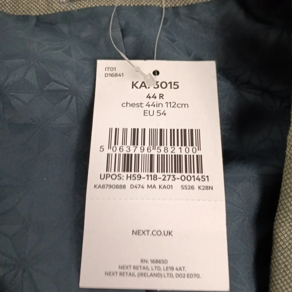 NEXT MEN'S SUIT JACKET, UK 44R, GREY