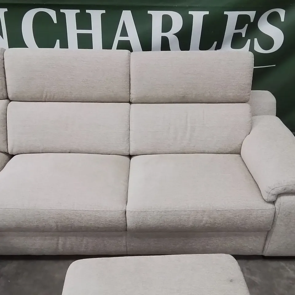 QUALITY DESIGNER ITALIAN MADE RICCARDO FABRIC CORNER SOFA SET WITH FOOTSTOOL