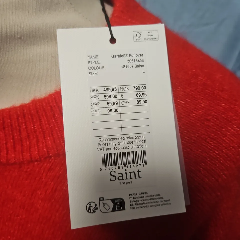 SAINT TROPEZ GARBIESZ PULLOVER IN RED - L