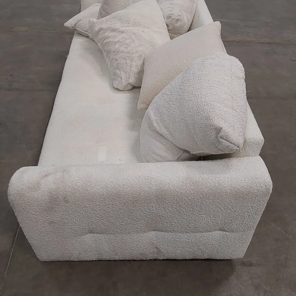 DESIGNER LARGE CLOUD FABRIC UPHOLSTERED SOFA WITH CUSHIONS