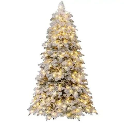 BOXED PRE-LIT ARTIFICIAL CHRISTMAS TREE WITH MIXED BRANCH TIPS- 180CM