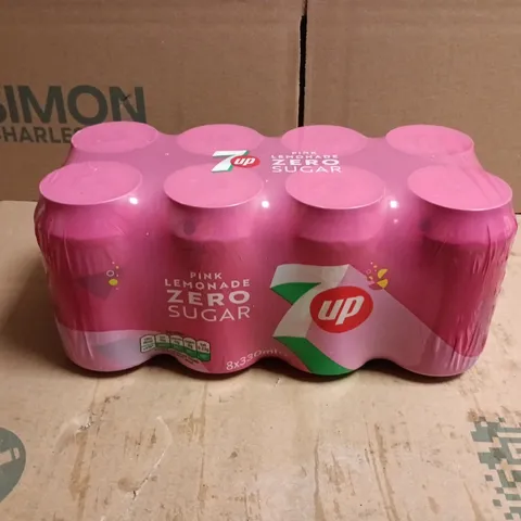 8 PACK OF 7UP PINK LEMONADE ZERO SUGAR (8X330ML)