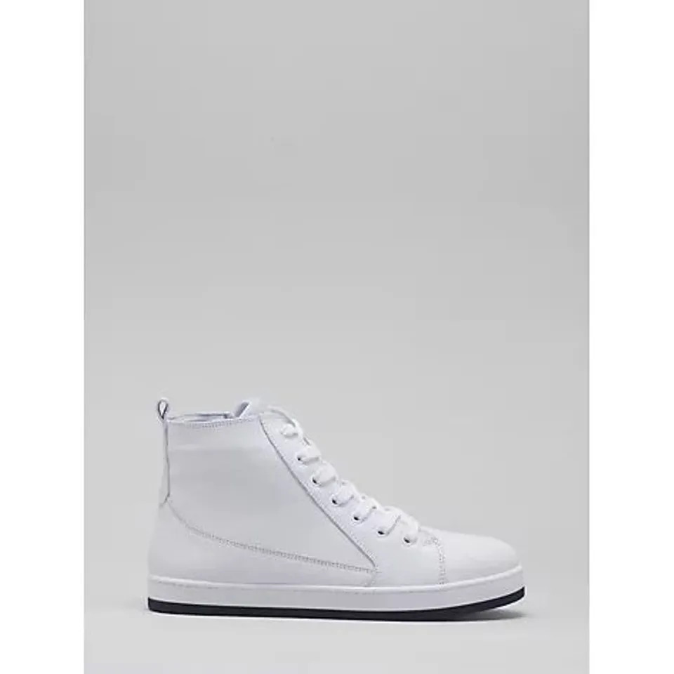 ADESSO LEATHER HIGH TOP TRAINER BOOT IN WHITE SIZE 4