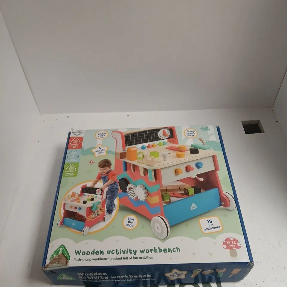 WOODEN ACTIVITY WORKBENCH PLAYSET – 12–36 MONTHS (BOXED)