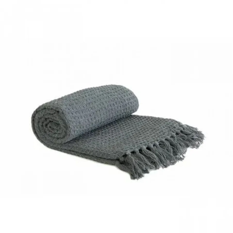 BAGGED MILBRANDT THROW BLANKET, CHARCOAL (127 X 152CM)