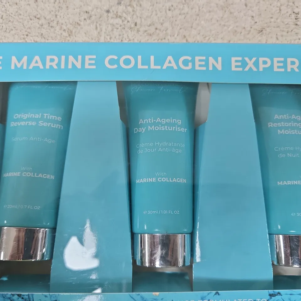 THE MARINE COLLAGEN EXPERIENCE SKINCARE SET – 3X TUBES: ORIGINAL TIME REVERSE SERUM, DAY MOISTURISER & NIGHT MOISTURISER