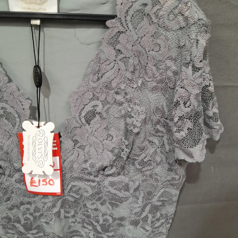 OLVIS GREY LACE DRESS - 5