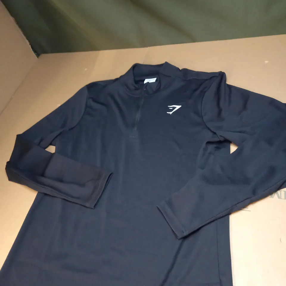 MENS 1/4 GYMSHARK ZIPPED SHIRT SIZE M 