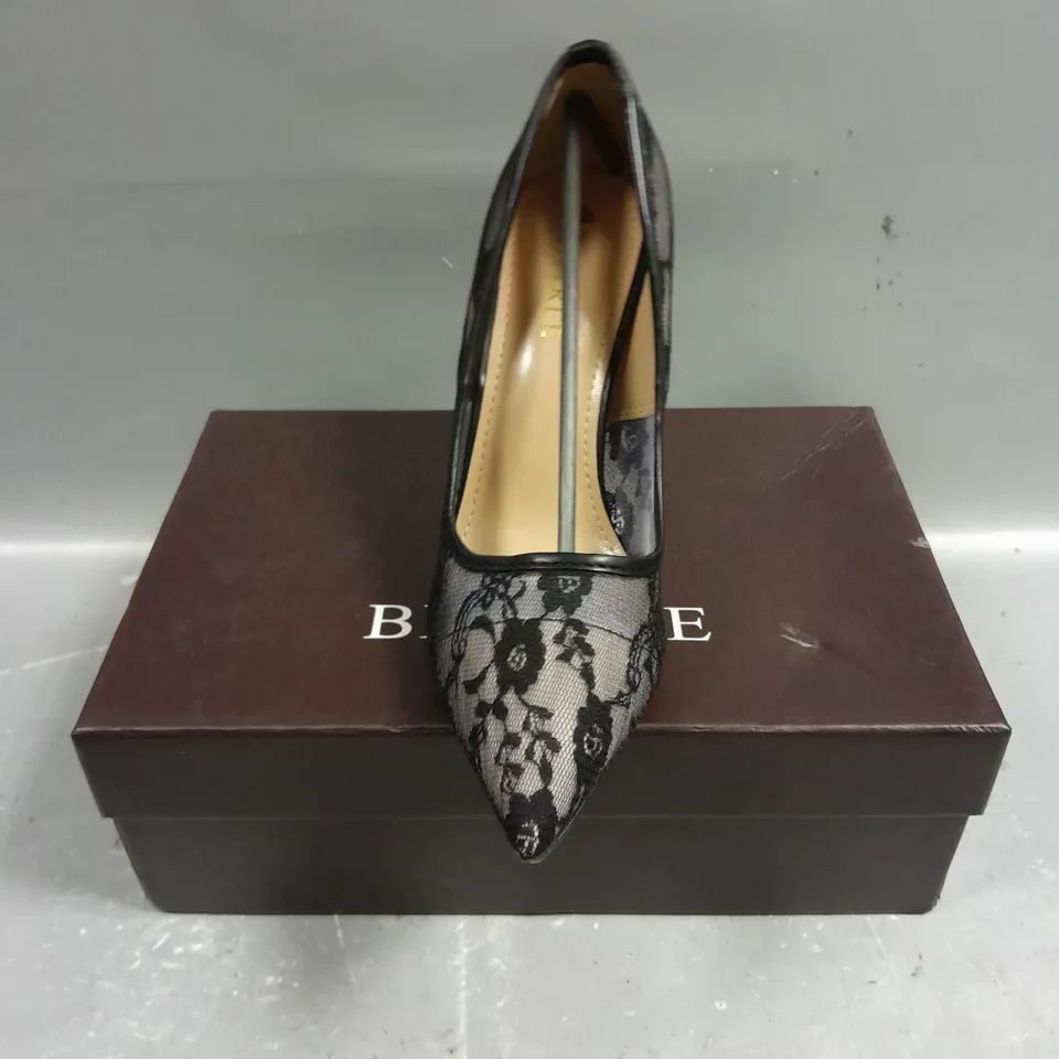 BOXED PAIR OF BIG TREE LACE HIGH HEEL SHOES - 5