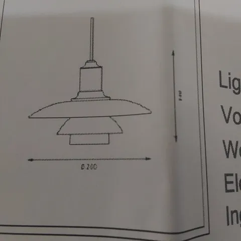 BOXED POUL HENNIMGSEN PH 1/2 PENDANT REPLICA - BLACK