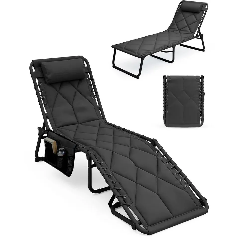 BOXED KEPLIN PACK OF 1 QUILTED SUN LOUNGER GREY