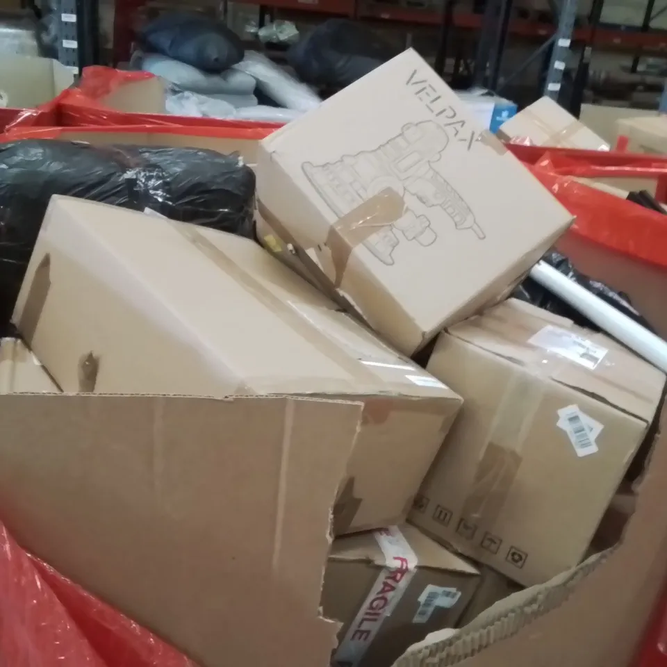 PALLET OF ASSORTED HOUSEHOLD GOODS AND PRODUCTS TO INCLUDE;RETRACTABLE SAFETY GATE,CEILING FAN 