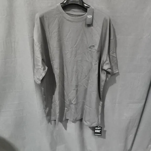 BOOHOOMAN MEN'S T-SHIRT – GREY – UK MEDIUM (M)