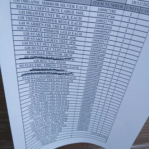 PALLET OF APPROXIMATELY 25 ASSORTED PRODUCTS TO INCLUDE; ORGANIC MIRROR, REALLY USEFUL BOXES, STAKE LIGHTS, DUVET SET, HANGING SWAG, SCOVILLE WOK AND HOCUS POCUS WREATH