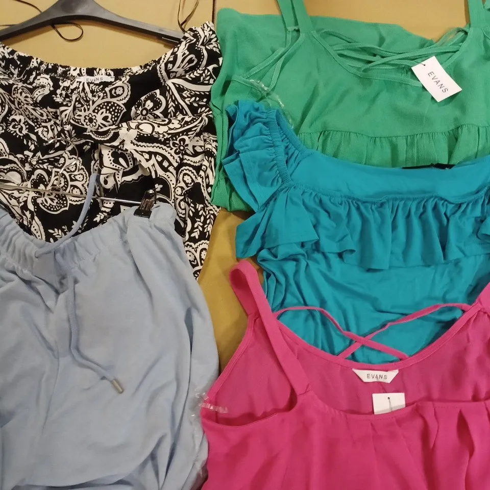 BOX OF APPROX 5 ASSORTED ITEMS OF EVANS CLOTHING IN VARIOUS SIZES AND STYLES