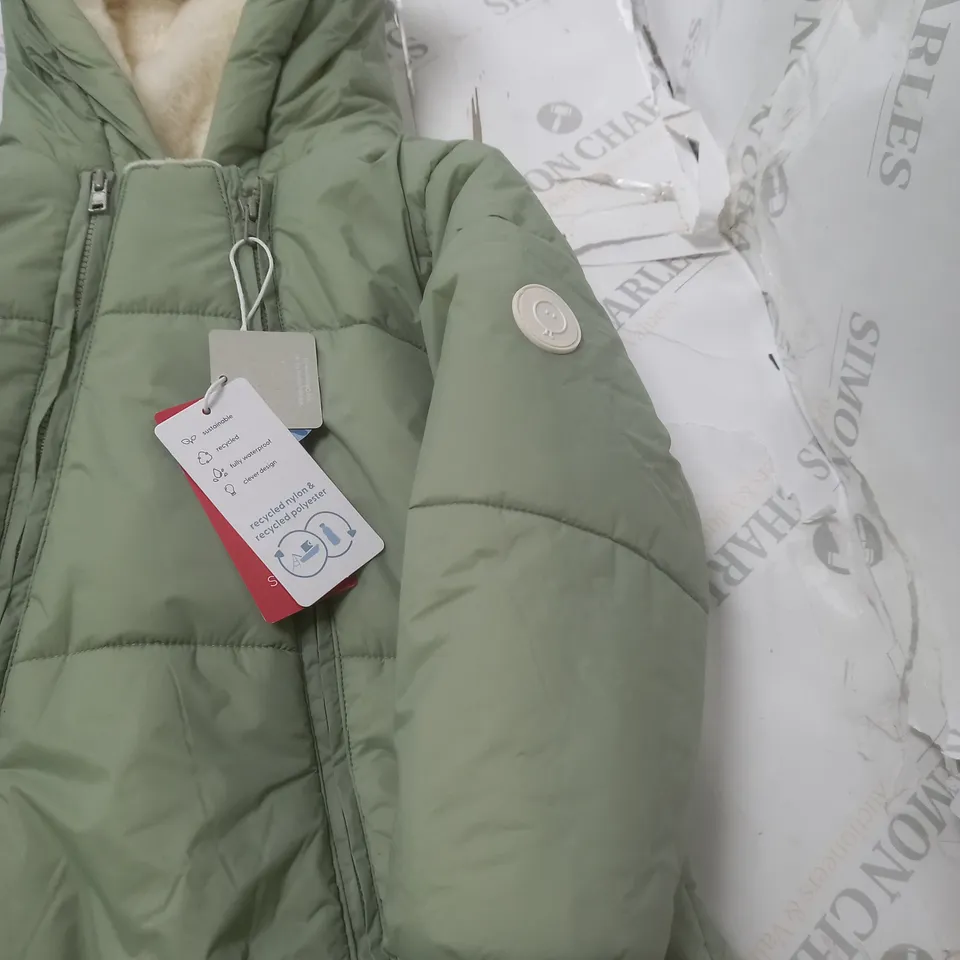 MORI 2-3 YEARS LIGHT GREEN SNOW SUIT FULLY WATERPROOF FULLY RECYCLED CLEVER DESIGN