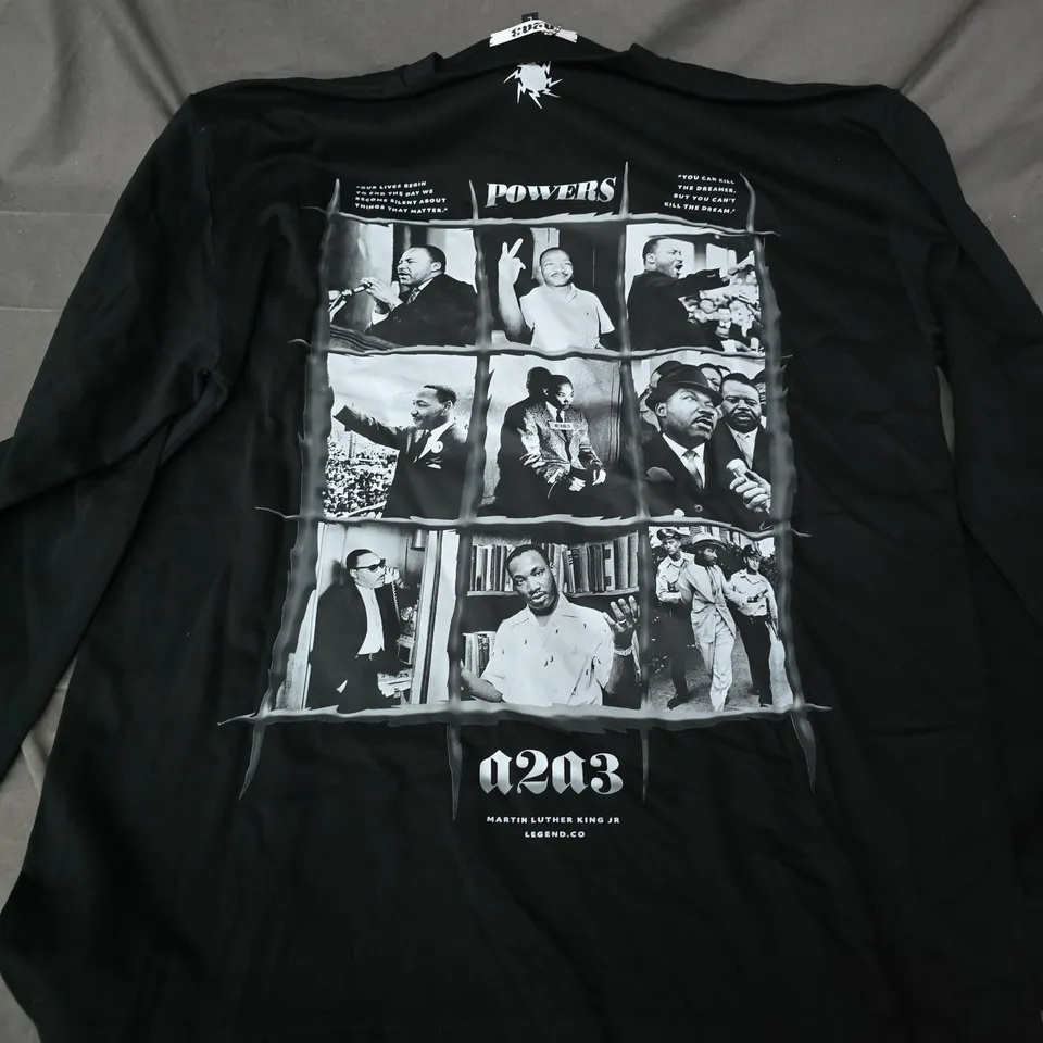 A2A3 POWERS MLK LS TEE IN BLACK - LARGE