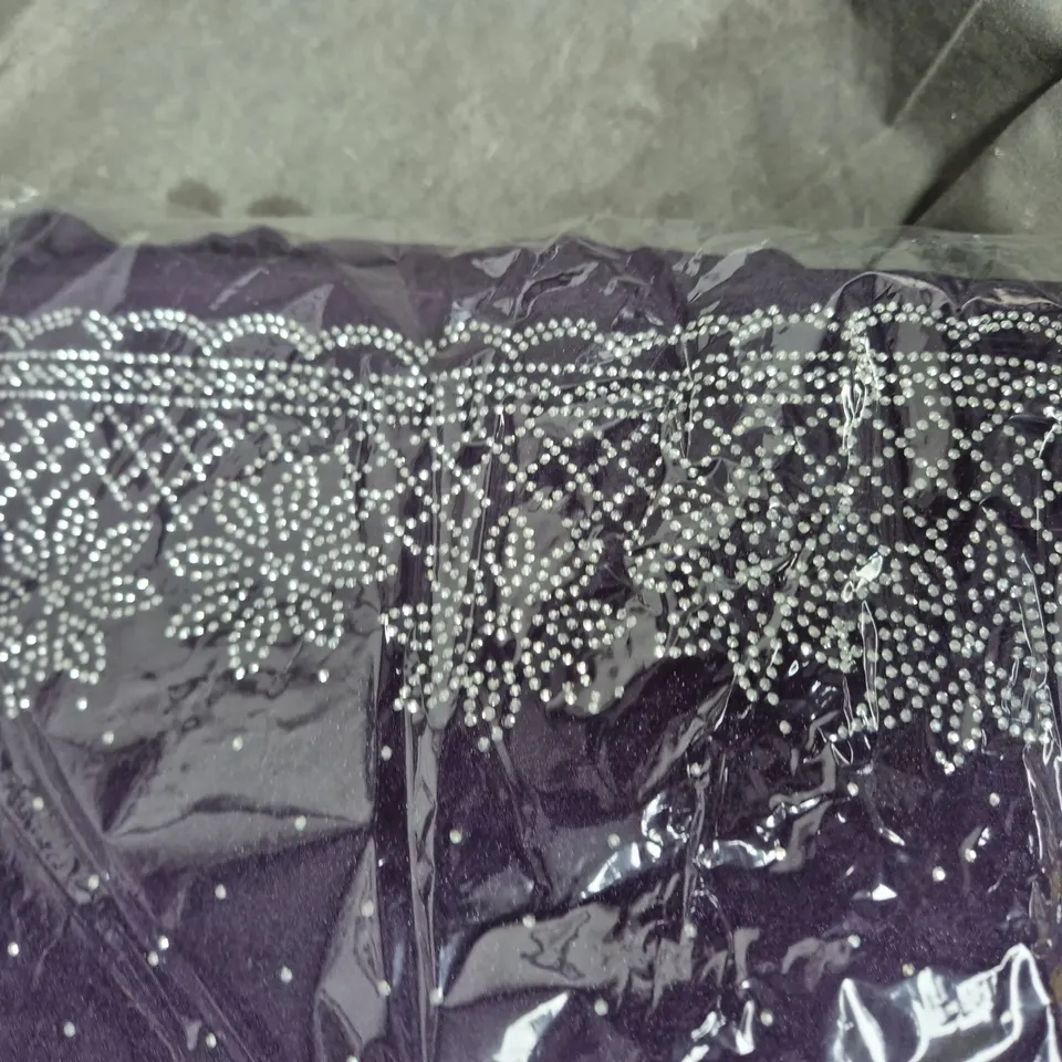 FABEHA FASHION PURPLE BEADED SAREE– WOMEN'S CLOTHING