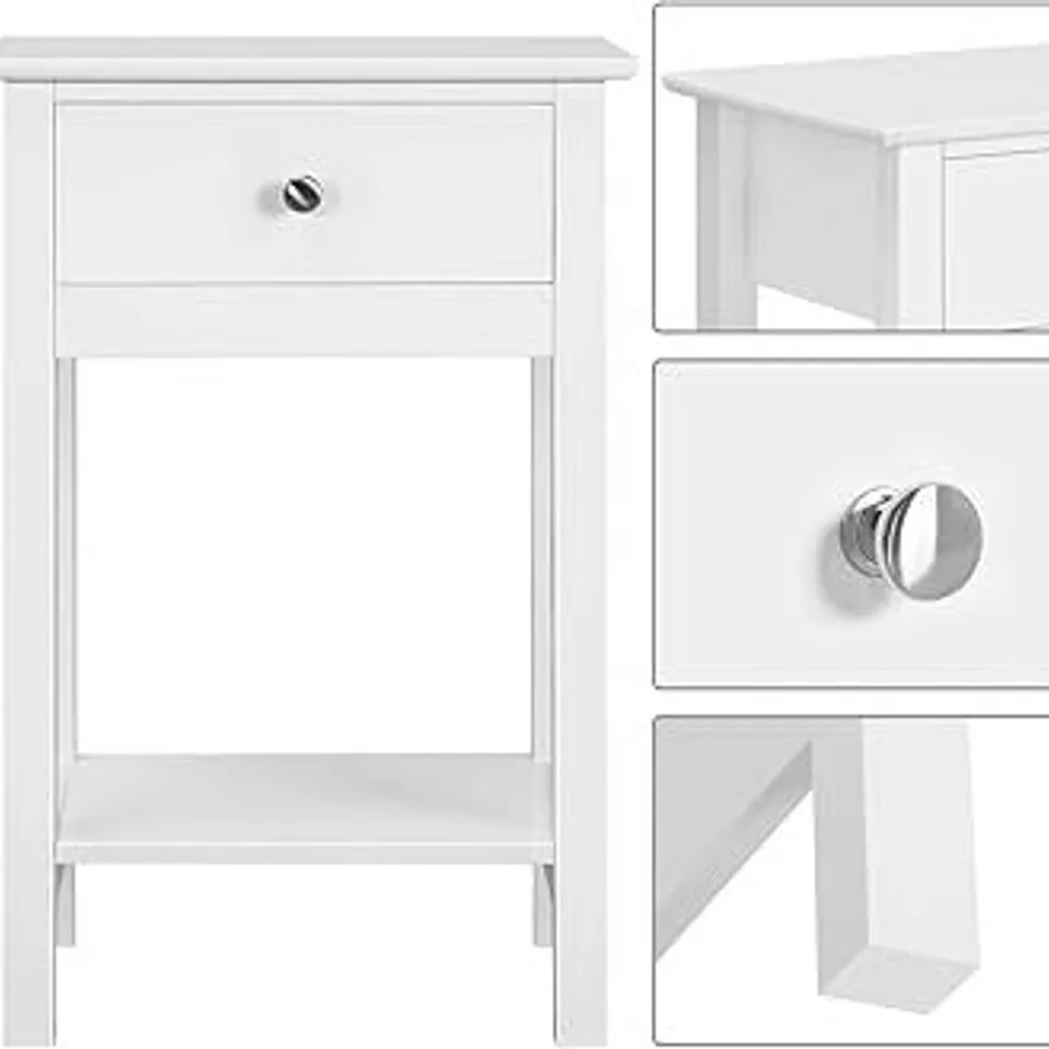 BOXED BEDSIDE TABLES (SET OF 2) - WHITE(1 BOX)