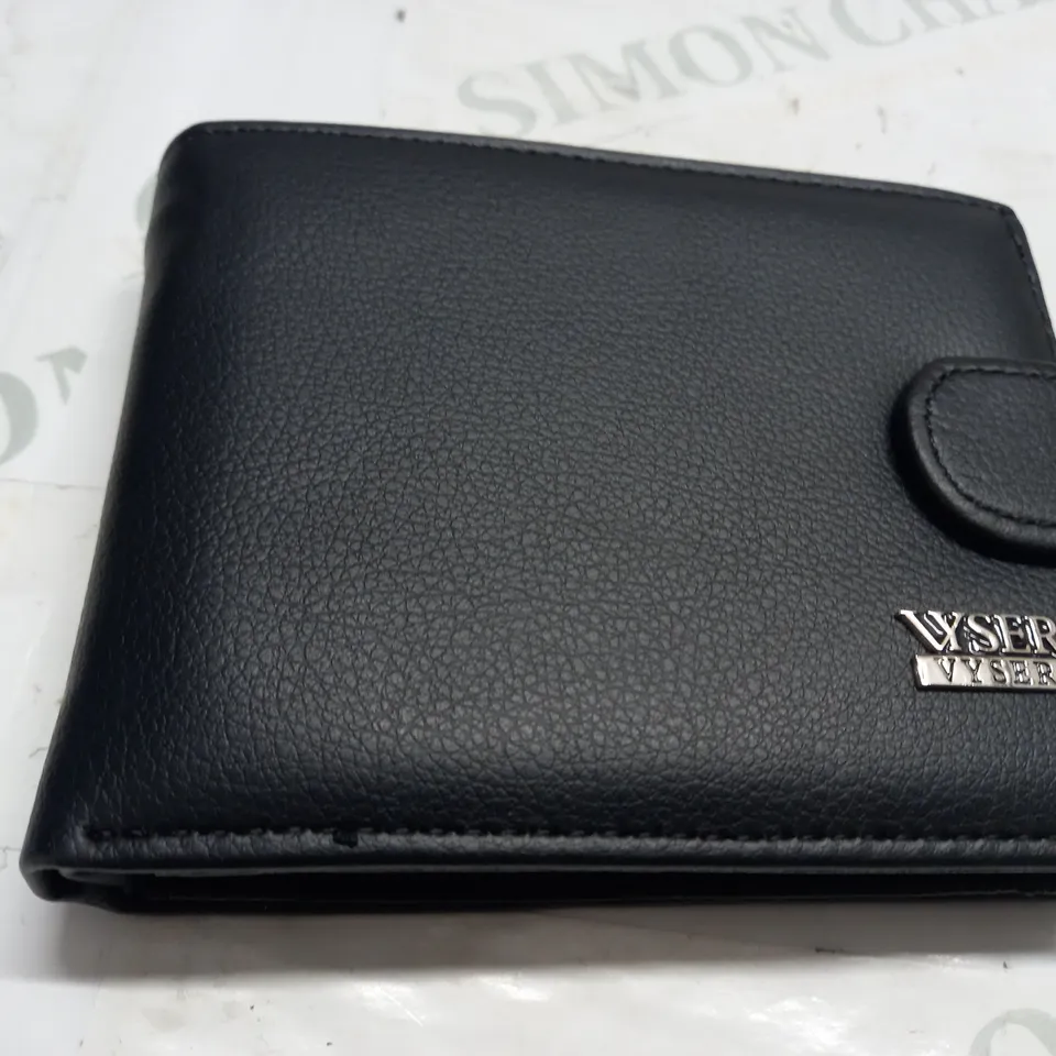 VSER BLACK FAUX LEATHER WALLET 