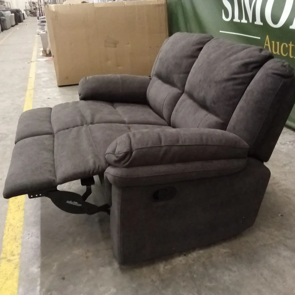 ALBION FABRIC 2 SEATER HIGH BACK MANUAL RECLINER SOFA - CHARCOAL RRP £579