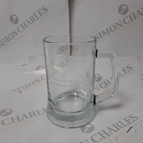 PERSONALISED DECROTIVE GLASS TANKARD - BOXED