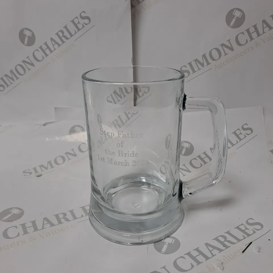 PERSONALISED DECROTIVE GLASS TANKARD - BOXED RRP £15.99