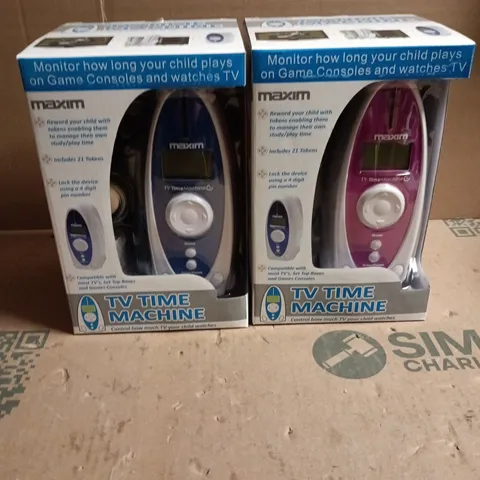 BOX OF 6 X MAXIM TV TIME MACHINES BOXED BLUE/PINK