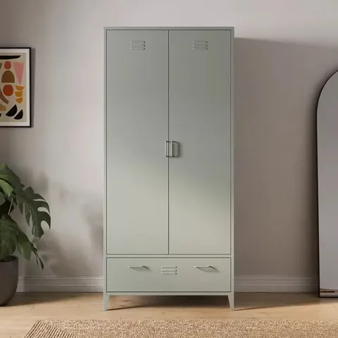 BOXED HELGA METAL DOUBLE WARDROBE - SAGE (1 BOX)