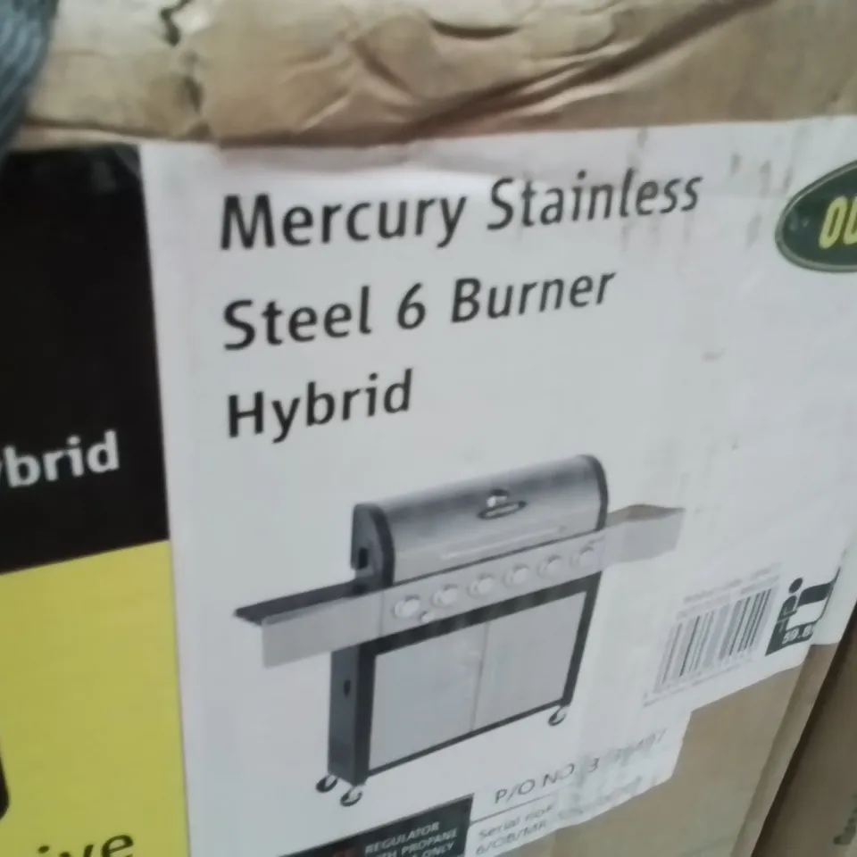 BOXED OUTBACK MERCURY STAINLESS STEEL 6 BURNER HYBRID BBQ