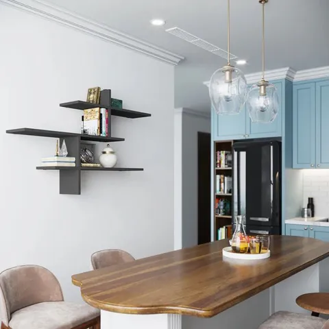 BOXED LEO MODERN FLOATING SHELF TALL 80.5CM IN GREY
