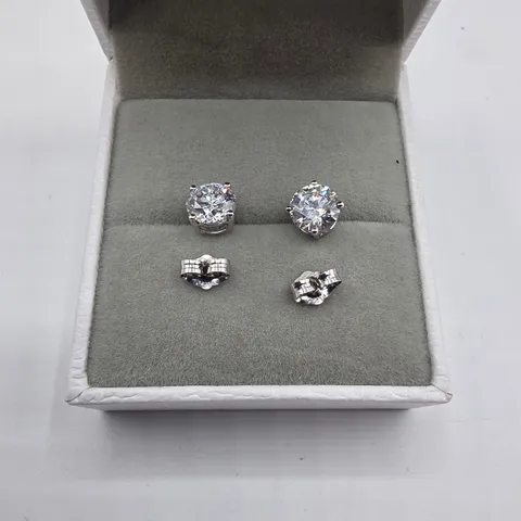 PLATINUM STUD EARRINGS SET WITH LAB GROWN DIAMONDS WEIGHING +-2.14CT