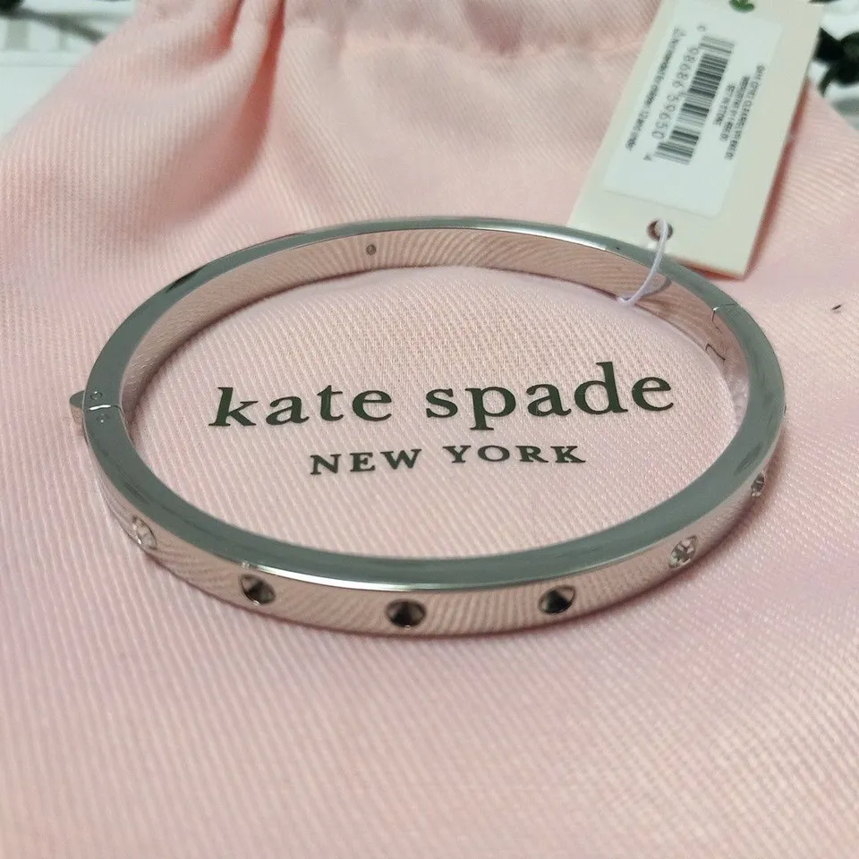 KATE SPADE METAL STONE HINGED BANGLE