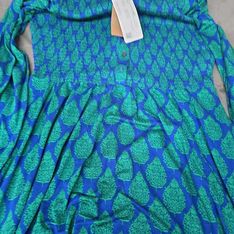 BODEN DRESS IN BLUE/GREEN SIZE UK 12R